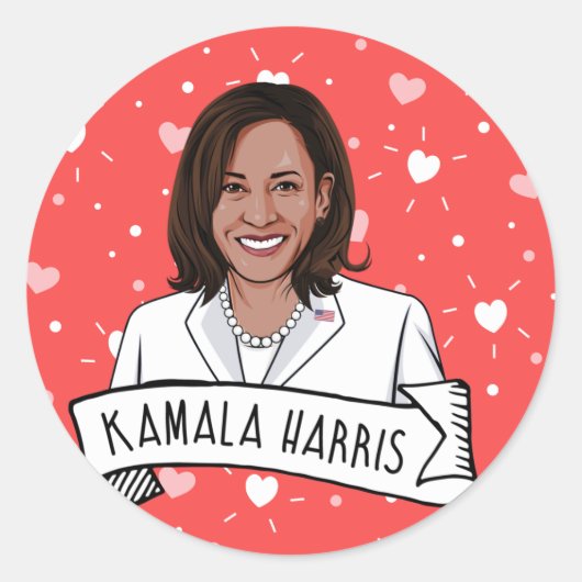 Kamala Harris Valentijnsdag Ronde Sticker (Voorkant)