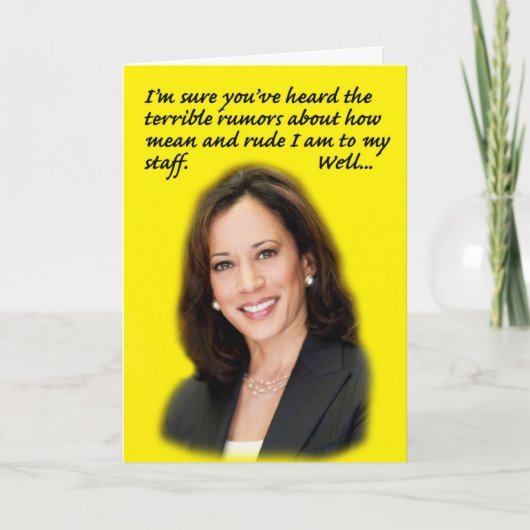 Kamala Harris Verjaardag Kaart (Voorkant)