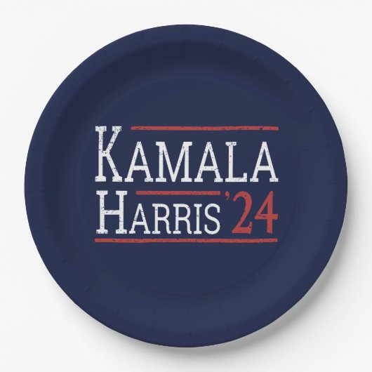 Kamala Harris verkiezingen 2024 I Papieren Bordje (Voorkant)