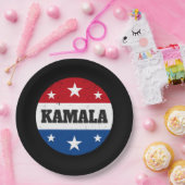 Kamala Harris Verkiezingen 2024 V Papieren Bordje (Feest)