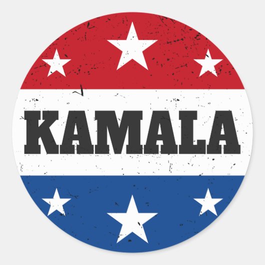 Kamala Harris Verkiezingen 2024 V Ronde Sticker (Voorkant)