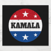 Kamala Harris Verkiezingen 2024 V Sparkling Wijnetiket (Enkel label)