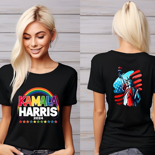 Kamala Harris - Vibrant Rainbow Tri-Blend Shirt