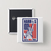 Kamala Harris Vierkante Button 5,1 Cm (Voorkant /achterkant)