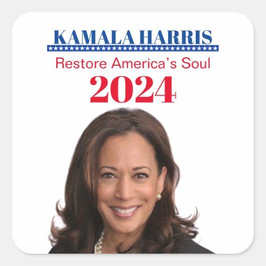 Kamala Harris Vierkante Sticker (Voorkant)