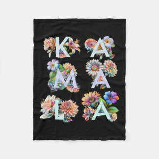 Kamala Harris Vintage Bloemen Vrouwelijk Eerste Vr Fleece Deken
