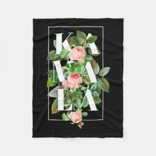 Kamala Harris Vintage Bloemen Vrouwelijk Eerste Vr Fleece Deken