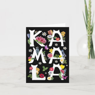 Kamala Harris Vintage Floral Cat Letters President Kaart