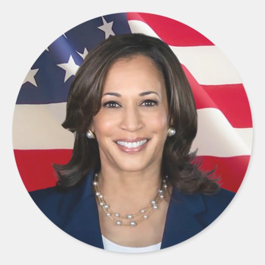 Kamala Harris voor Amerika Ronde Sticker (Voorkant)