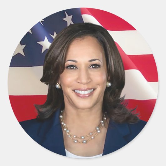 Kamala Harris voor Amerika Ronde Sticker (Voorkant)