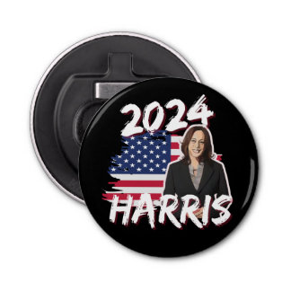 Kamala Harris voor de Amerikaanse verkiezingen van Button Flesopener