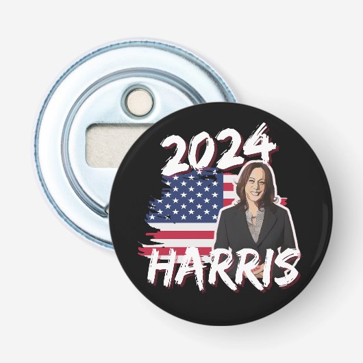 Kamala Harris voor de Amerikaanse verkiezingen van Button Flesopener (Voorkant)