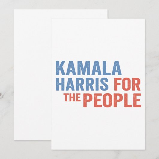 Kamala Harris Voor het Volk Verkiezing Democraten Bedankkaart (Voorkant / Achterkant)