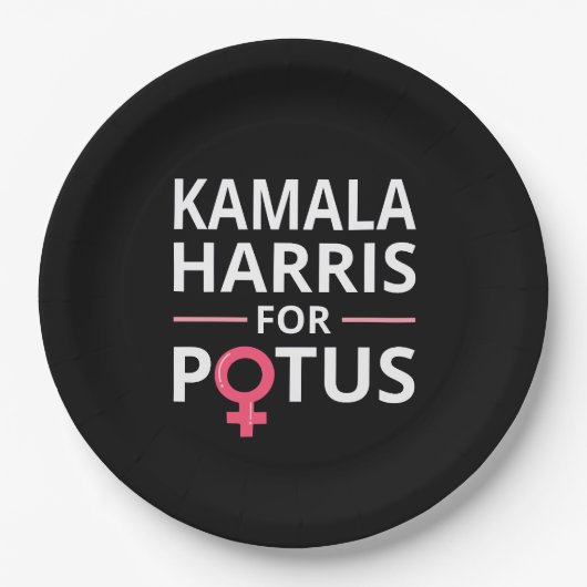 Kamala Harris voor POTUS I Papieren Bordje (Voorkant)