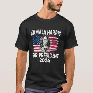 Kamala Harris voor President 2024 American Flag DE T-shirt