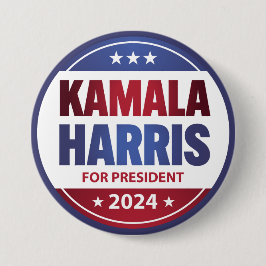 Kamala Harris voor President 2024 Blauw Ronde Button 7,6 Cm