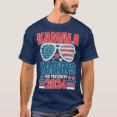 Kamala Harris voor President 2024 bril Unisex T-shirt (Voorkant)