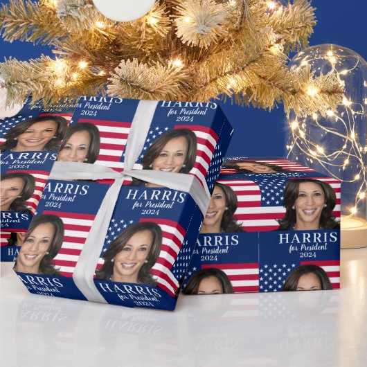 Kamala Harris voor President 2024 Cadeaupapier (Feestdagen)