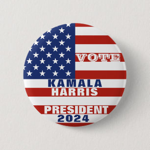 Kamala Harris voor President 2024 Campagne Ronde Button 5,7 Cm