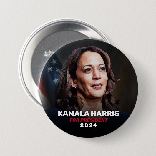 Kamala Harris voor President 2024 Campaign Button (Voorkant /achterkant)