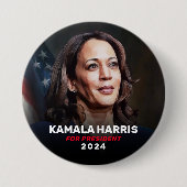 Kamala Harris voor President 2024 Campaign Button (Voorkant)