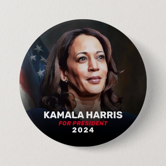 Kamala Harris voor President 2024 Campaign Button (Voorkant)