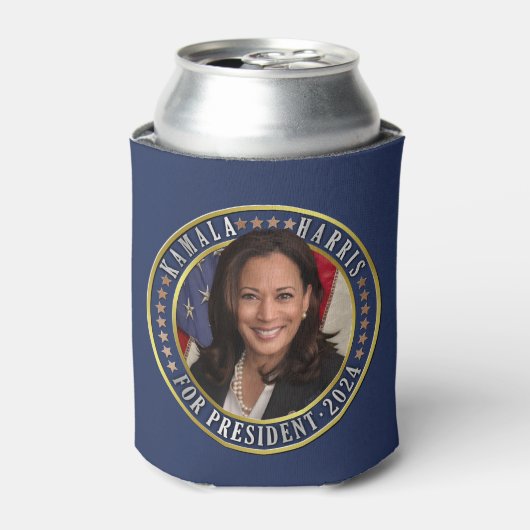 Kamala Harris voor President 2024 Democraat Foto Blikjeskoeler (Blikje Voorkant)
