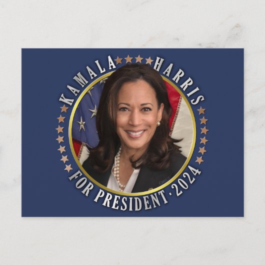Kamala Harris voor President 2024 Democraat Foto Briefkaart (Voorkant)
