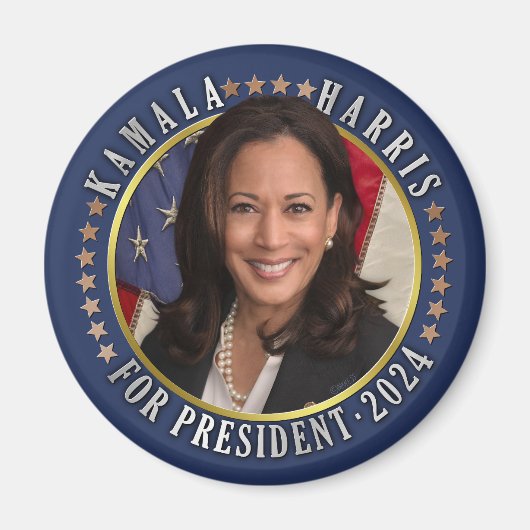 Kamala Harris voor President 2024 Democraat Foto Magneet (Voorkant)