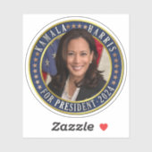 Kamala Harris voor President 2024 Democraat Foto Sticker (Vel)