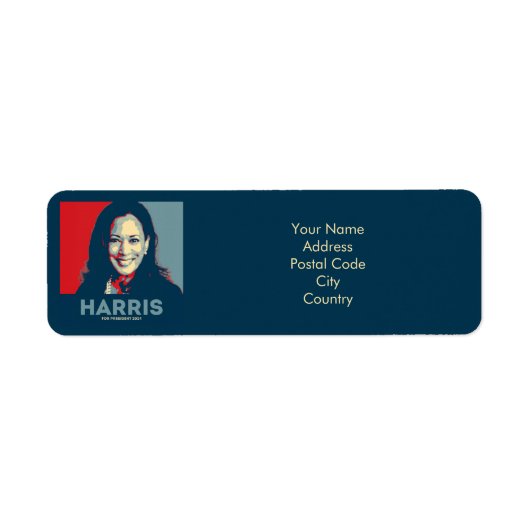 Kamala Harris voor President 2024 Etiket (Voorkant)