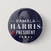 Kamala Harris voor President 2024 Foto Button Pin (Voorkant)