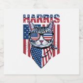 Kamala Harris voor President 2024 Funny Cat Bier Etiket (Enkel label)