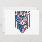 Kamala Harris voor President 2024 Funny Cat Kaart (Voorkant)