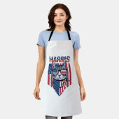 Kamala Harris voor President 2024 Funny Cat Schort (Gedragen)