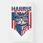 Kamala Harris voor President 2024 Funny Cat Spandoek (Verticaal)
