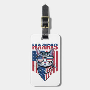 Kamala Harris voor President 2024 Grappige Kat  Bagagelabel