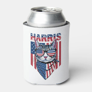 Kamala Harris voor President 2024 Grappige Kat  Blikjeskoeler