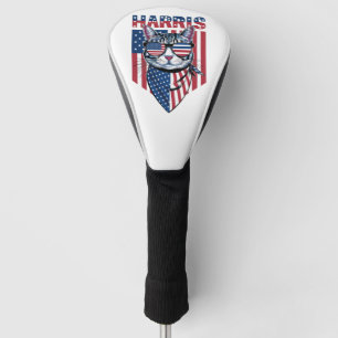 Kamala Harris voor President 2024 Grappige Kat  Golfheadcover