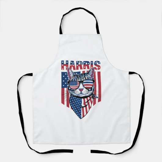 Kamala Harris voor President 2024 Grappige Kat Schort (Voorkant)