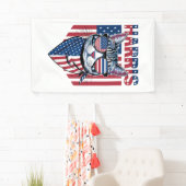 Kamala Harris voor President 2024 Grappige Kat  Spandoek (Insitu)