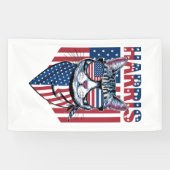 Kamala Harris voor President 2024 Grappige Kat  Spandoek (Horizontaal)