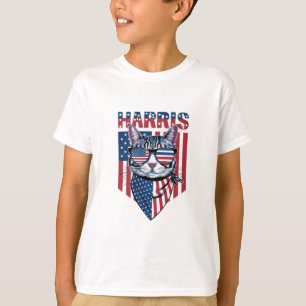 Kamala Harris voor President 2024 Grappige Kat  T-shirt