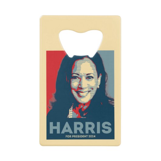 Kamala Harris voor President 2024 - Hoop Creditkaart Flessenopener (Voorkant)