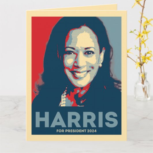 Kamala Harris voor President 2024 - Hoop Kaart (Gele Bloem)