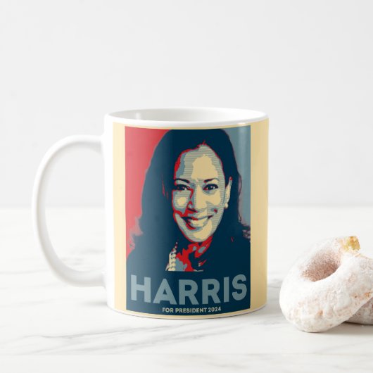 Kamala Harris voor President 2024 - Hoop Koffiemok (Met donut)