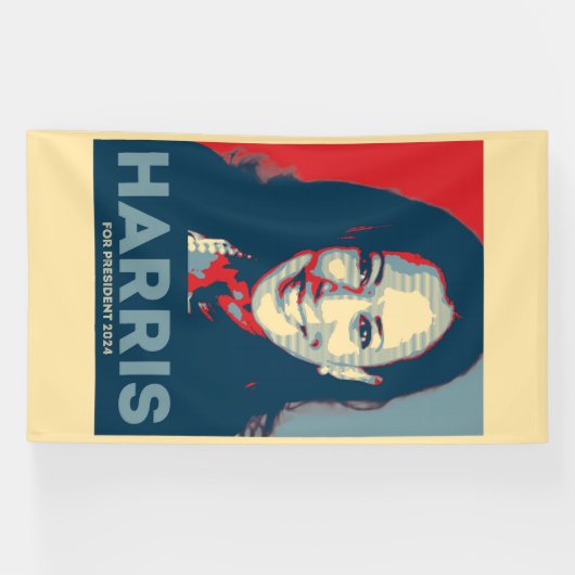 Kamala Harris voor President 2024 - Hoop Spandoek (Horizontaal)