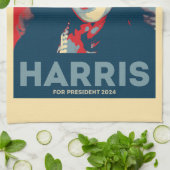 Kamala Harris voor President 2024 - Hoop Theedoek (Gevouwen)