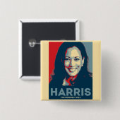 Kamala Harris voor President 2024 - Hoop Vierkante Button 5,1 Cm (Voorkant /achterkant)