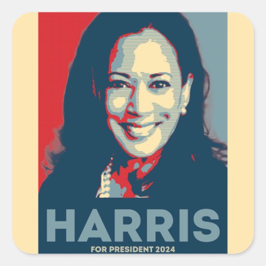 Kamala Harris voor President 2024 - Hoop Vierkante Sticker (Voorkant)